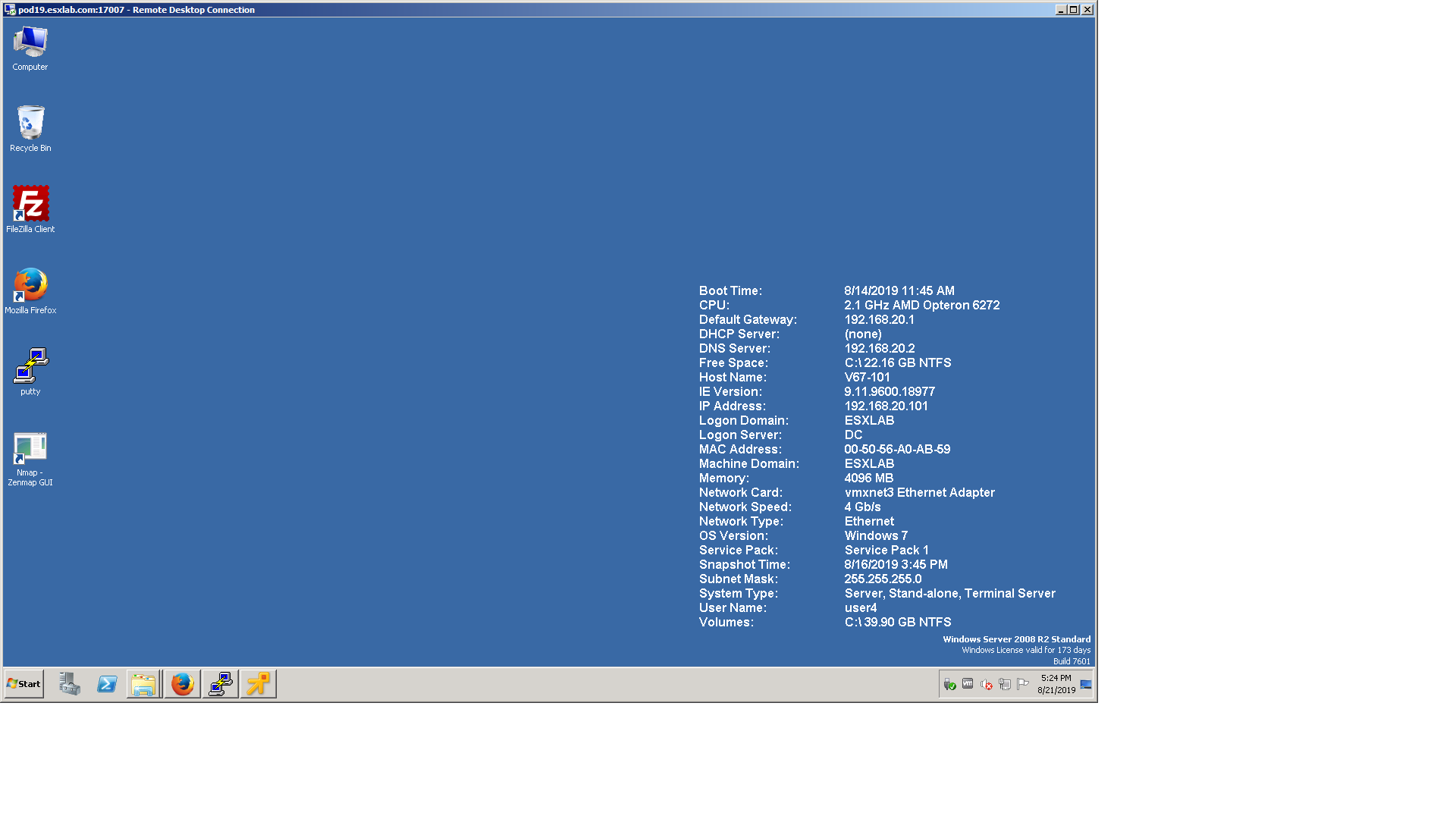 Windows Server 2008 R2 RDP Login Screen